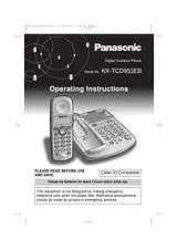 Panasonic kx-tcd953 Справочник Пользователя