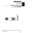 Panasonic pt-ae900e 사용자 설명서
