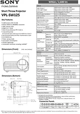 Sony VPL-SW125 Guide De Spécification