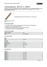 Phoenix Contact Wiring bridge MPB 18/1- 3 2809212 2809212 Data Sheet