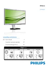 Philips LCD monitor, LED backlight 241P4LRYES 241P4LRYES/00 Справочник Пользователя