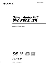 Sony AVD-S10 Справочник Пользователя