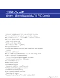 Highpoint RocketRAID 2224 RR2224 Leaflet