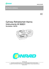 Hanna Instruments HI 96831 digital refractometer for ethylene glycol HI 96831 Manuel D’Utilisation
