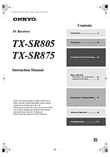 ONKYO TX-SR805 Instruction Manual