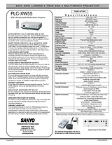 Sanyo PLC-XW55 Specification Guide
