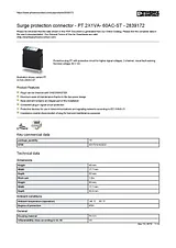 Phoenix Contact Surge protection connector PT 2X1VA- 60AC-ST 2839172 2839172 Data Sheet