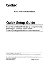 Brother HS-5000 Anleitung Für Quick Setup