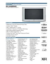 Sony KV-34XBR800 Guide De Spécification