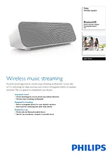 Philips Wireless speaker SBT75W SBT75W/00 数据表