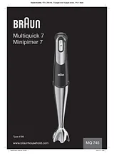 Braun Multiquick 7 Hand Blender MQ 745 Manuale Istruttivo