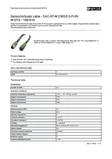 Phoenix Contact 1681619 SAC-5P-M12MS/3,0-PUR/M12FS Sensor / Actuator-Cable 1681619 Data Sheet