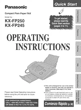 Panasonic KX-FP250 Manual Do Utilizador
