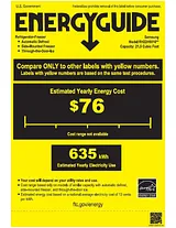 Samsung RH22H9010SR Energy Guide
