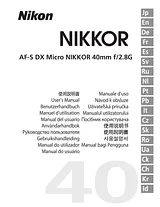 Nikon AF-S DX Micro- NIKKOR 40mm f/2.8G Manuel Du Propriétaire
