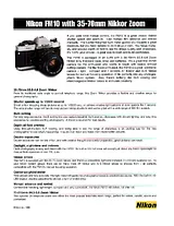 Nikon FM10 Merkblatt
