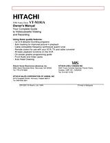 Hitachi VT-M181A Справочник Пользователя