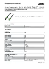 Phoenix Contact Sensor/Actuator cable SAC-3P-M12MS/ 1,0-170/M 8FR 1538458 1538458 Data Sheet