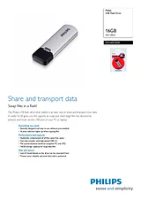 Philips FM16FD00B 16GB silver edition USB Flash Drive FM16FD00B/00 Dépliant