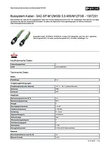 Phoenix Contact Bus system cable SAC-5P-M12MSB/ 5,0-900/M12FSB 1507201 1507201 Data Sheet
