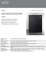 Summit FF29K Compact 2.4 Cu. Ft. Auto Defrost All-Refrigerator - Black 仕様シート