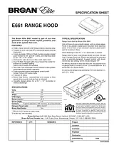 Broan E66142SS Spezifikationenblatt