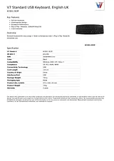 V7 Standard USB Keyboard, English UK KC0D1-5E3P Leaflet