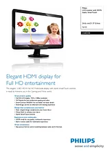 Philips LCD monitor with HDMI, Audio, SmartTouch 224E2SB 224E2SB/00 プリント