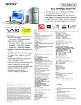 Sony PCV-RS431X Specification Guide