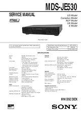 Sony MDS-JE530 Справочник Пользователя