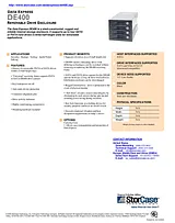 StorCase DE400 5.25" S/P ATA 3HH Frame + (4) SATA LP Carriers, Fan, Black S21J108 产品宣传页