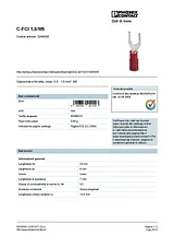 Phoenix Contact U terminal 0.5 mm² 1.5 mm² M5 Partially insulated Red 3240035 100 pc(s) 3240035 Data Sheet