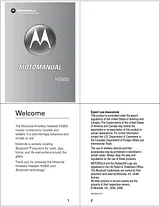 Motorola HS850 사용자 설명서