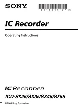 Sony ICD-SX35 Справочник Пользователя