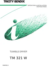 Tricity Bendix TM 321 W User Manual