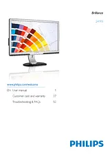 Philips LED monitor 241P3LYEB 241P3LYEB/00 Manual Do Utilizador
