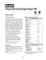 3M Weatherproof adhesive tape (L x W) 6 m x 19 mm Black Super 88 3M 80610139521 Ficha De Dados