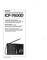Sony ICF-7600D Справочник Пользователя