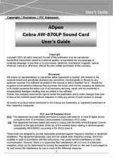 Aopen AW-870LP User Manual