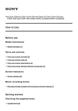 Sony HDR-CX900 User Manual