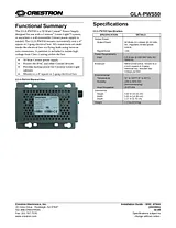 Crestron electronic GLA-PWS50 Справочник Пользователя