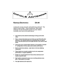 Ramsey Electronics DA-40 Справочник Пользователя