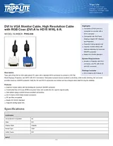 Tripp Lite DVI to VGA Monitor Cable, High Resolution Cable with RGB Coax (DVI-A to HD15 M/M), 6-ft. P556-006 Data Sheet
