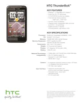 HTC Thunderbolt Guia De Especificação