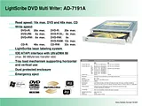 Sony Optiarc AD-7191A AD-7191A-0B Leaflet