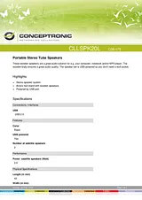 Conceptronic Portable Stereo Tube Speakers 1200094 Benutzerhandbuch