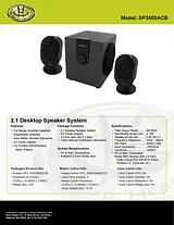 Gear Head Powered 2.1 Studio Speaker System SP3500ACB Fascicule