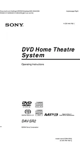 Sony DAV-SR2 User Manual