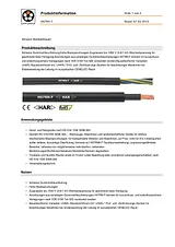 Lappkabel 1600119, H07RN-F Cable, 3 x 4 mm², Black Sheath 1600119 Fiche De Données