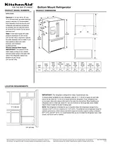KitchenAid 22 cu. ft. 36-Inch Width Counter Depth French Door Refrigerator with Interior Dispense Dimensionale Illustrationen